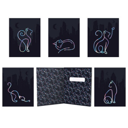 Тетрадь  48 листов Голографические кошки Sev 13500/5