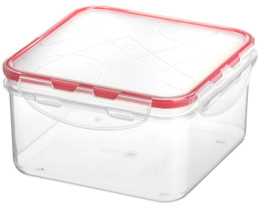 Контейнер для СВЧ пластиковый 1,2л квадратный с зажимами Modena, прозрачный Homver 221110906/03