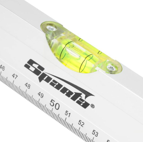 Уровень 1000мм алюминиевый с 3 глазками, линейка, серебрянный Sparta 331295