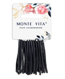 Резинки для волос Monte Vita набор  20шт. 0,45х14см, черные 457039