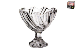 Ваза стеклянная на ножке 150мм h-150мм гранение, в п/у Коралл YJP-7082-1