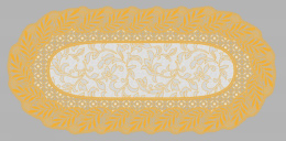 Салфетка виниловая овальная 40х84см, Лейс золото Grace LO-1007A