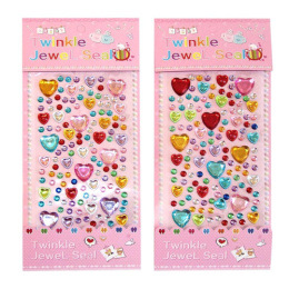 Наклейки Стразы Сердечки 9х15см Р22072-9 ТКН1008-4