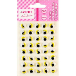 Глазки для творчества 40шт. 10мм круглые желтые, Devente 8001037