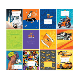 Тетрадь  18 листов линейка BG Mix-12 Мальчики, ассорти Т5ск18 11725