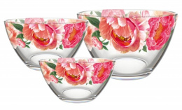 Набор салатников стеклянных Трио 3шт. Корнелия, в п/у Декостек 1223-Д