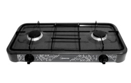 Плита газовая настольная 2 конфорки, HS-1202, черный HomeStar 003699