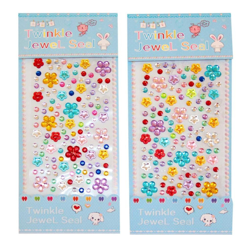 Наклейки Стразы Цветы 9х15см Р22072-9 ТКН1008-3