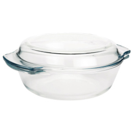 Кастрюля стеклянная жаропрочная круглая с крышкой 1,5л Appetite PL16
