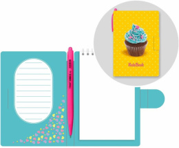 Блокнот А6  50 листов Lamark Sweet Caramel + автоматическая ручка Oilpen, гребень 128/030331