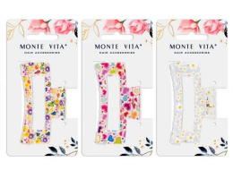 Краб для волос Monte Vita прозрачный с рисунком ассорти, 8,5см 457005