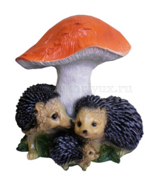 Фигурка садовая гипсовая Три ежа под грибом 28х28см ГусьДекорЛюкс 4С61