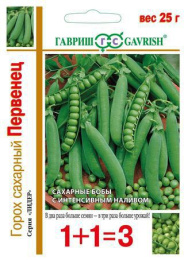Горох Первенец сахарный 25г цветной пакет серия 1+1 Гавриш