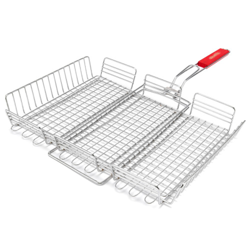 Решетка для барбекю хромированная 43х33х6см глубокая Appetite MD-4333