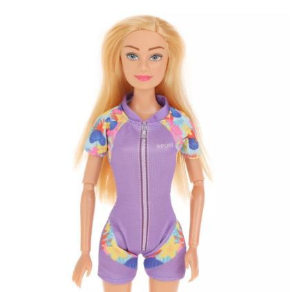 Кукла 29 см Пляжный отдых, с аксессуарами 5 предметов, на блистере Defa Lucy 8471 violet