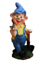 Фигурка садовая гипсовая Гном с лопатой большой 32х54см ГусьДекорЛюкс 2С34