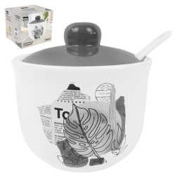 Сахарница керамическая (доломит) 330мл с ложкой Сегодня, в п/у Lavenir HC200-L812