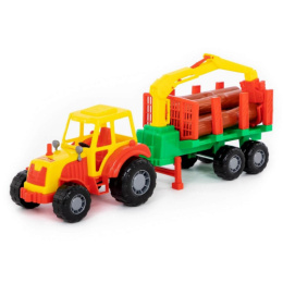 Трактор пластиковый с полуприцепом-лесовозом Мастер, в сетке Полесье 35295/5398958