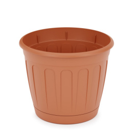 Горшок для цветов пластиковый Дионис с поддоном 1,6л d-15,7см коричневый Альтернатива М8244
