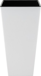 Горшок для цветов пластиковый London Cube со вставкой 19,4л 25х25см, белоснежный жасмин InGreen IG780310048