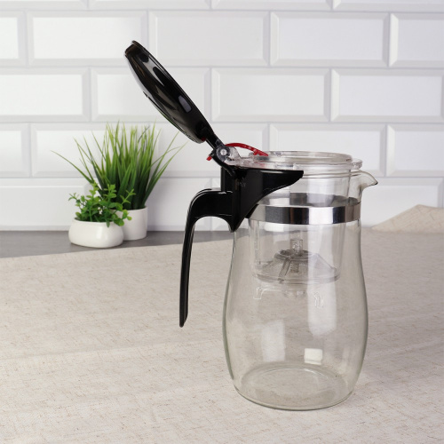 Чайник заварочный стекло+пластик 0,75л с рычагом A8725/667430