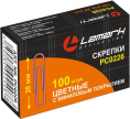 Скрепки 28мм 100шт. Lamark, цветные 128/80300