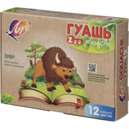 Гуашь 12 цветов Луч Zoo, по 15мл 19С 1252-08