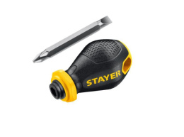 Отвертка +/- 2/6-32мм пластиковая ручка, комбинированная с магнитным наконечником, MaxFix Stayer 2511