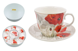 Набор чайный фарфоровый 12 предметов на шелке 220мл Маки, в п/у Lavenir C03-518 12G