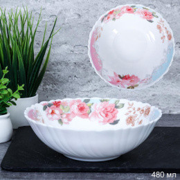 Салатник стеклокерамический 155мм/480мл Розы на голубом TW-60 (6801)/665007