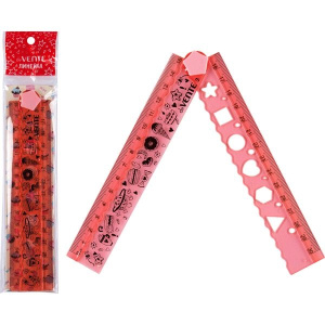 Линейка пластиковая 30см Devente Sweets, складная, розовая 5091100