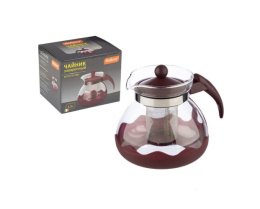 Чайник заварочный стекло+пластик 1,5л с металлическим фильтром Decotto-1500, в п/у Mallony 910107