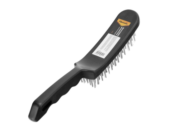 Щетка 6-рядная металлическая, пластиковая ручка Sparta 748685