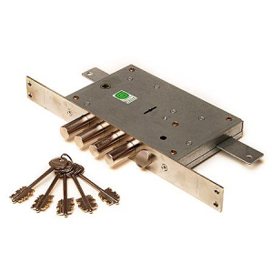 Замок врезной Гардиан-2112Т, с планкой Гардиан 1428