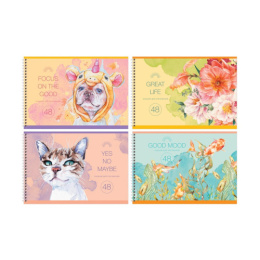 Альбом для рисования 48 листов Живи на позитиве, гребень АР4гр48 11845