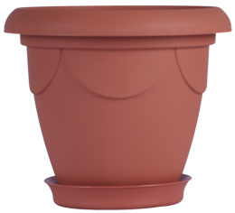 Кашпо пластиковое Верона с поддоном  9,5л d-29см h-26см терракотовый Ар-Пласт 07015