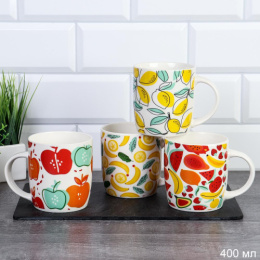 Кружка керамическая 400мл Фрукты, в ассортименте Q113/737749