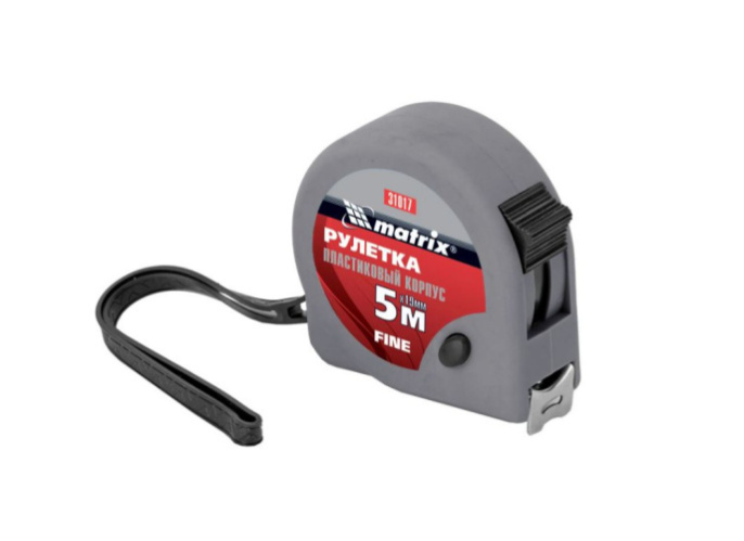 Рулетка  5м х 19мм пластиковый корпус, Fine Matrix 31017