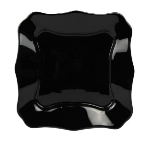 Тарелка стеклокерамическая мелкая квадратная 210мм черный Фокус 100ч-ткв10