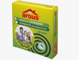 Спирали от комаров 10шт. малодымные без запаха Argus  AR-3631
