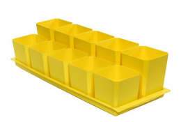 Набор для рассады пластиковый двухуровневый (5шт.х 500мл + 5шт.х 750мл), 460х180х120мм, желтый* Чипполино 0342*