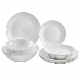 Набор столовый стеклокерамический 19 предметов Белье, в п/у Фокус 0001-19