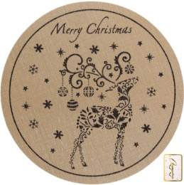 Салфетка сервировочная ПВХ круглая d-37см Волшебный олень Серпантин 898-143