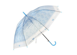 Зонт женский (трость) полуавтомат Basic, голубой Рыжий кот 107777