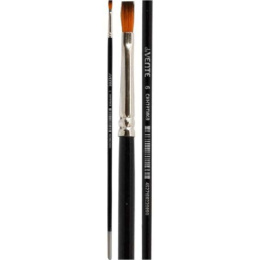 Кисть № 6 синтетика плоская, удлиненная деревянная ручка, Devente 8073010