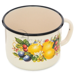 Кружка эмалированная 1,0л с декором Изобилие Эстет ЭТ-72958
