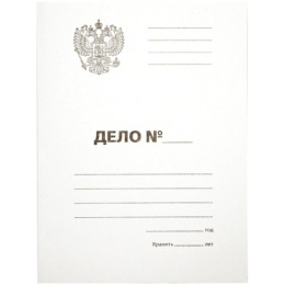 Заготовка для скоросшивателя Дело, картон 300г/м2, Officespace Герб России, немелованная, белая, до 200 листов 257314