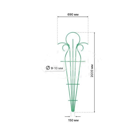 Шпалера металлическая 0,69х2,0м Тюльпан LDN