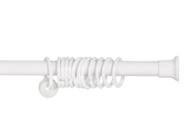 Карниз для ванной комнаты раздвижной прямой с кольцами 110-205см белый Comfort life
 509