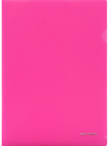 Папка-уголок А4 180мкм, розовая неон ПК-8713